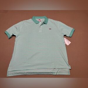Retro Fox Striped Green and WhitePolo Shirt